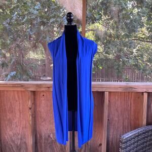 Joseph A. Women's Blue Sleeveless Longline Open Cardigan Sweater Size S. NEW